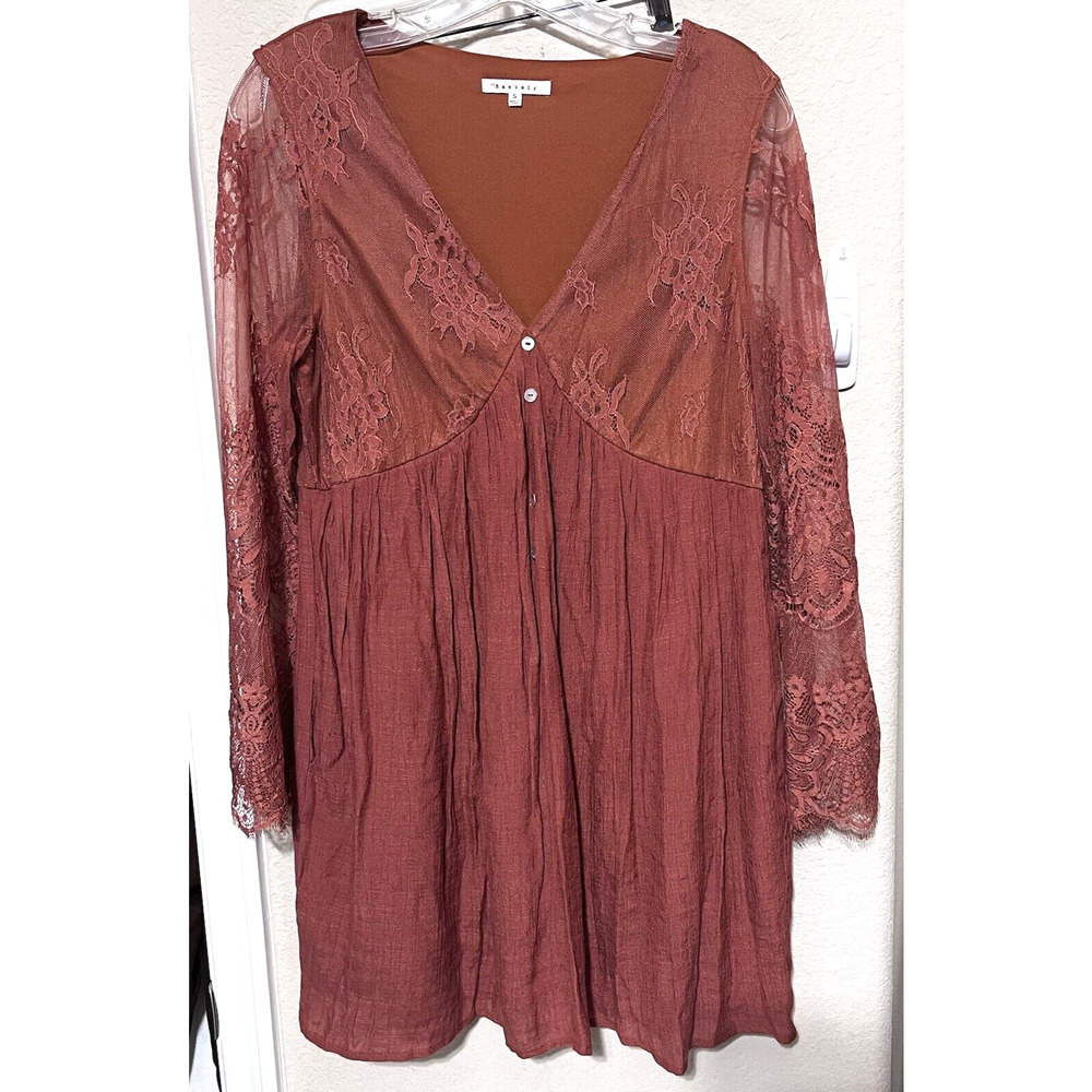 Baevely Dress Babydoll lace dress Clay Sheer Lined Size Small Boho WhimsyGoth‎